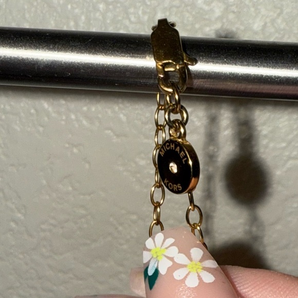 Michael Kors Gold Plated  Double Layered Heart MK Crystal Lock Necklace - Picture 2 of 11